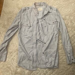 American Eagle Military Button Down Shirt
